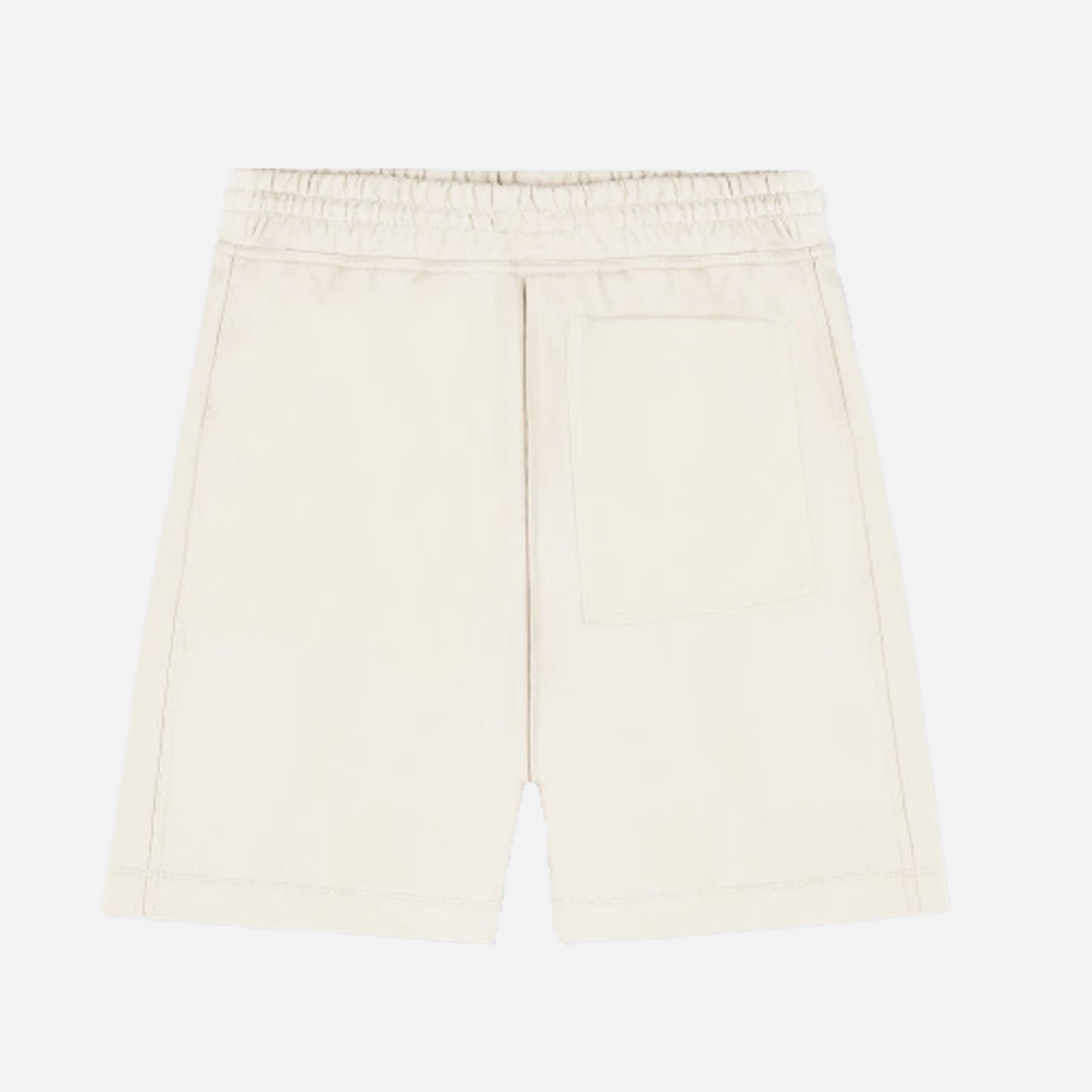 Flat white script shorts