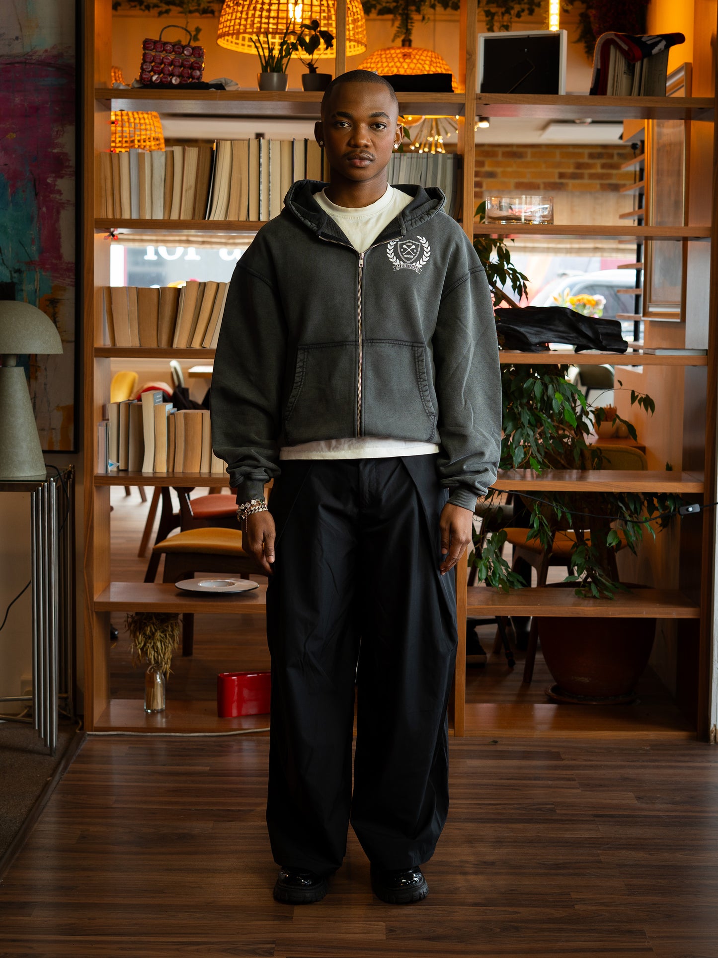 Heritage Zip Hoodie Charcole Grey