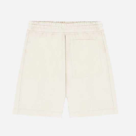 Flat white script shorts
